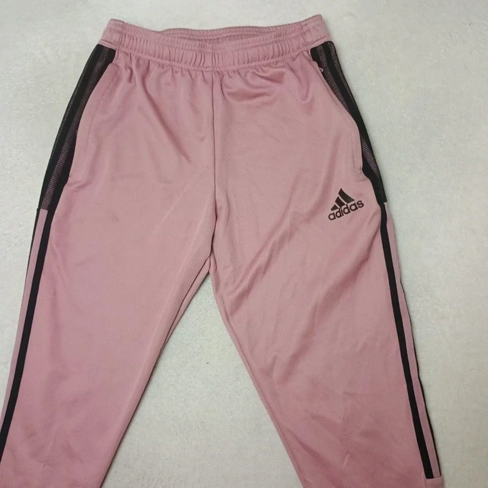 Adidas Track Pants Mens S Pink Tiro Soccer Slim Tapered Zip Pocket Gym Training